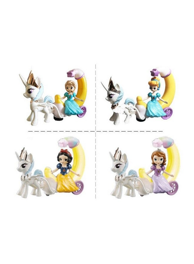 vGRASSP VGRASSP Moon Carriage Princess Series Toy Doll with Unicorn and Moon Interactive Cute Doll Colorful LED Lights and Music for Girls (Color and Design as per Stock)  - Image 5