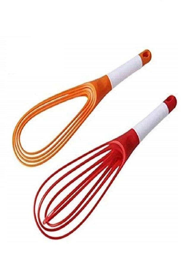 First Front Hard Plastic Milk Whip Hand Whisk Egg Frother, Multicolour (Set of 2 Pieces) - Image 1