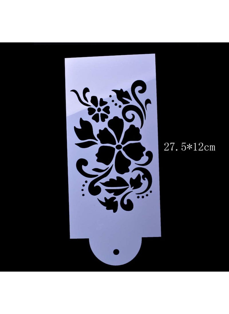 Artibetter - Artibetter 2 Sets Lace Flower Cake Fondant Side Baking Stencil Templates Creative Wedding Cake Decorating DIY Baking Tools (White) - Image 1