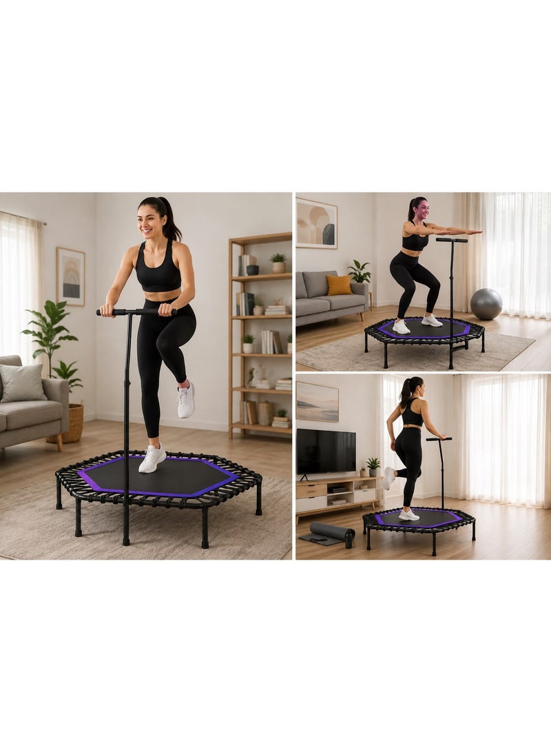 SportQ Home Trampoline Cardio Trampoline with Adjustable Handle, Stable Hexagonal Design, for Fitness and Daily Exercise - Image 3