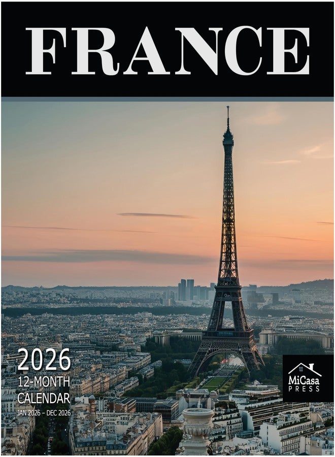 MICASA PRESS تقويم حائط ميكاسا فرنسا 2026، 12 شهرًا | 12 بوصة × 24 بوصة عند الفتح | ورق سميك ومتين | هدية مثالية | تقويم 2026 - Image 1