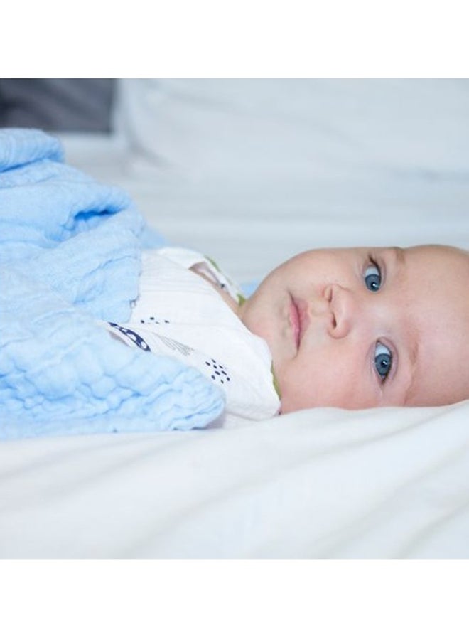انفي بيبي منشفة حمام موسلين بست طبقات - أخضرأبيضأزرق - Image 4