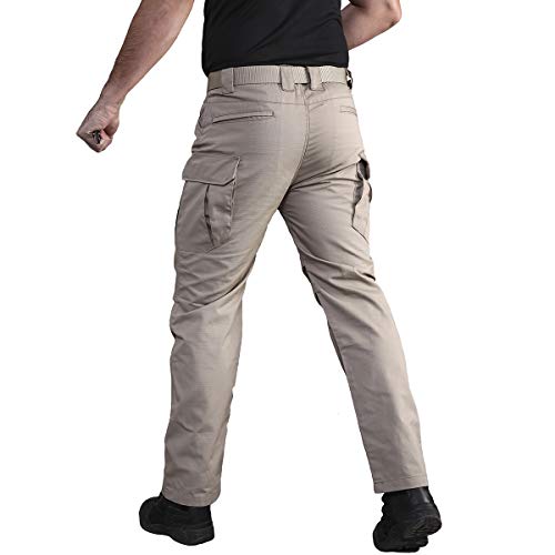 CARWORNIC Gear Men's Tactical Cargo Pants Waterpoof Lightweight Rip Stop EDC Military Combat Trousers (38W x 32L, Khaki-2) - Image 4