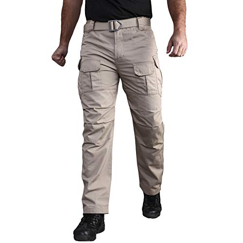CARWORNIC Gear Men's Tactical Cargo Pants Waterpoof Lightweight Rip Stop EDC Military Combat Trousers (38W x 32L, Khaki-2) - Image 2