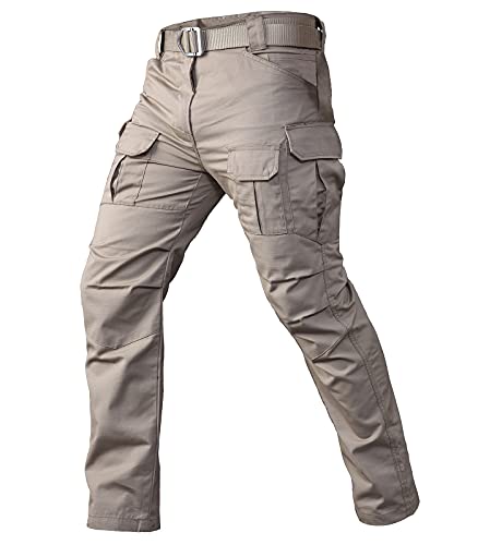 CARWORNIC Gear Men's Tactical Cargo Pants Waterpoof Lightweight Rip Stop EDC Military Combat Trousers (38W x 32L, Khaki-2) - Image 1