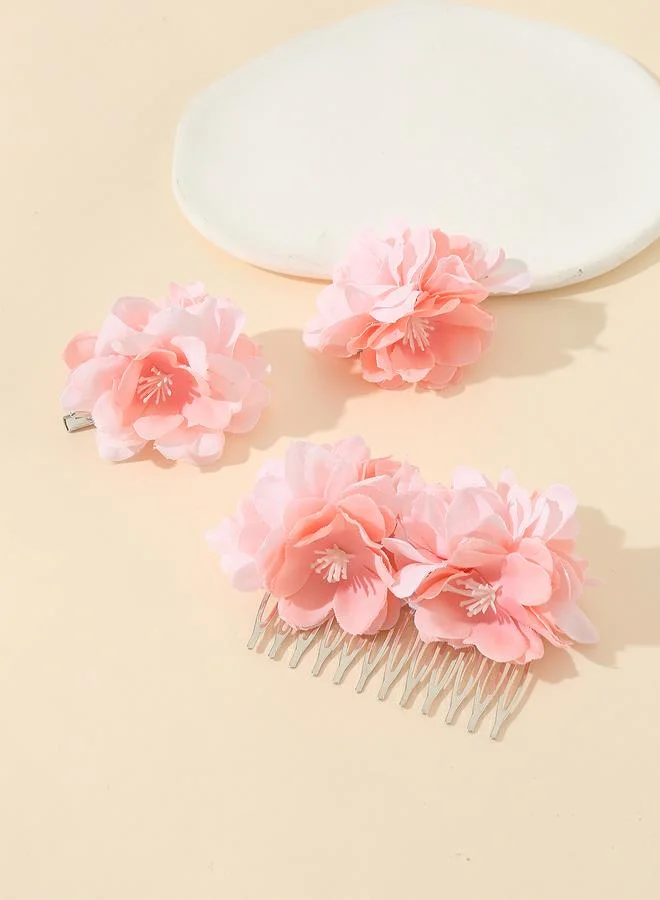 Take Two  3-Piece - Flower Hair Accessories Set for Women | Best Price UAE