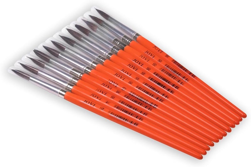 Jovi Artistic Brush Set - 12 Pony Hair Brushes, Size No. 10 for Crafts and Watercolor - Image 3