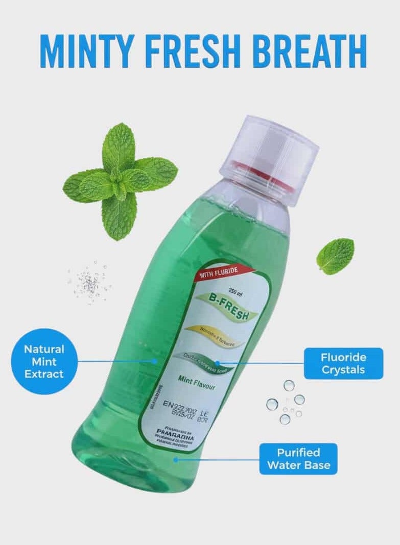B-Fresh B Fresh Mouthwash Green Mint 500ml - Image 2