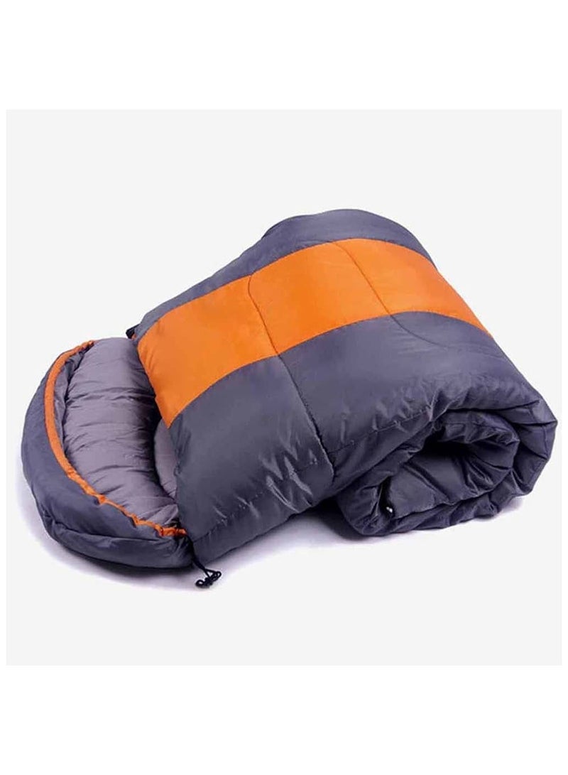 BlueFire Envelope Down Sleeping Bag 1.8kg Orange/Grey, Waterproof & Cold-Proof with Carry Bag, White Duck Down Insulation, Adult Single Person, Lightweight & Compact for Outdoor Camping, Hiking, Trekking - Image 2