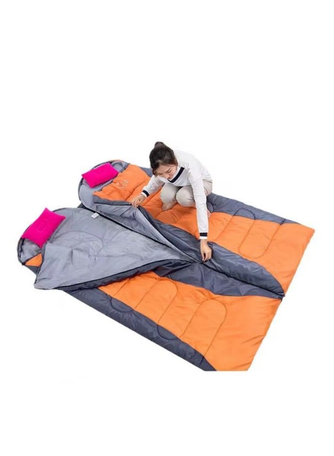 BlueFire Envelope Down Sleeping Bag 1.8kg Orange/Grey, Waterproof & Cold-Proof with Carry Bag, White Duck Down Insulation, Adult Single Person, Lightweight & Compact for Outdoor Camping, Hiking, Trekking - Image 4