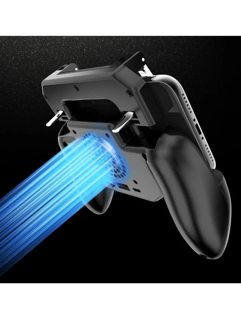 Game Controller, Gaming Control Joystick With Phone Cooling Fan, Comfortable Mobile Cooling Handle Controller Joystick, Mobile Trigger Joypad For Mobile Control For Games, (4000mah Black) - Image 3
