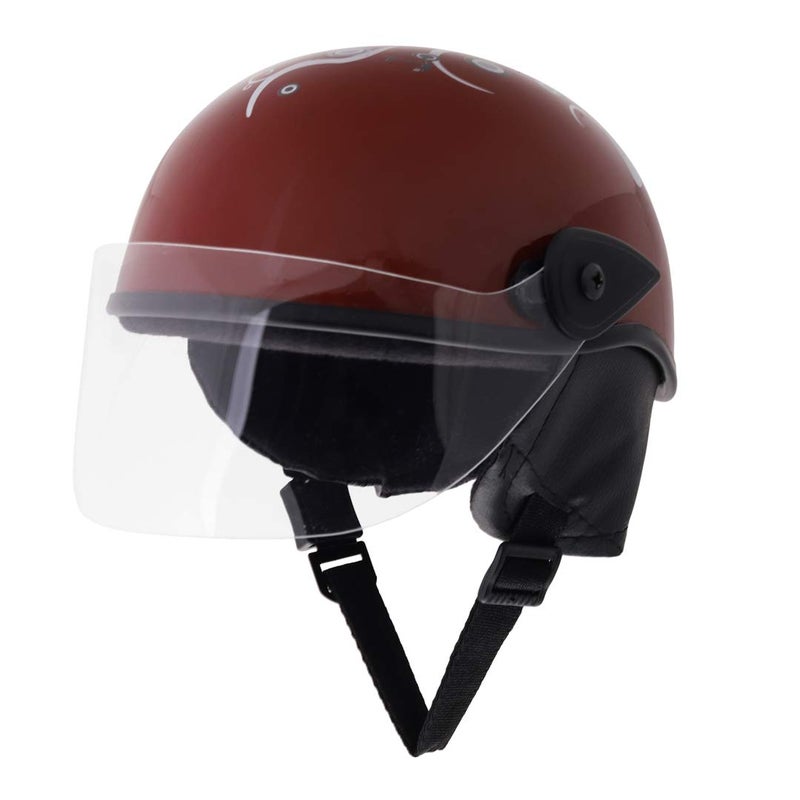 Sage Square Adjustable Junior Helmet for Kids Baby Safety and Comfort (3-12 Years) (Maroon Glossy Sticker Design 3) (Non-Motorized) - Image 5