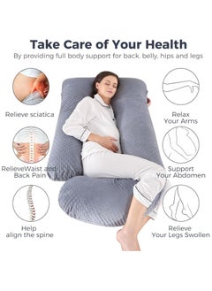 Arabest Pregnancy Pillow, U-Shaped Full Body Maternity Support Pillow, Breastfeeding Pillow with Washable Velvet Cover for Support Pregnant Women Back, Hips, Legs  - Image 2