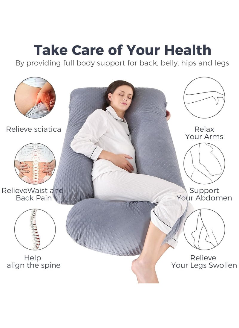 Arabest Pregnancy Pillow, U-Shaped Full Body Maternity Support Pillow, Breastfeeding Pillow with Washable Velvet Cover for Support Pregnant Women Back, Hips, Legs  - Image 2