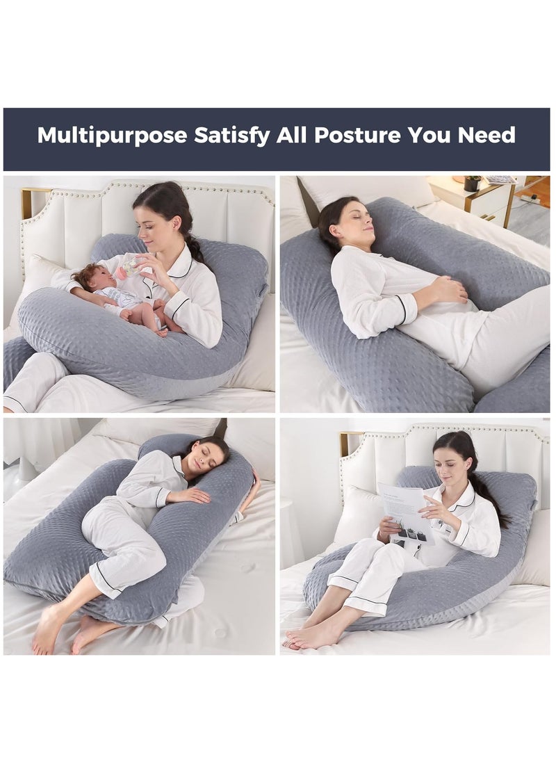 Arabest Pregnancy Pillow, U-Shaped Full Body Maternity Support Pillow, Breastfeeding Pillow with Washable Velvet Cover for Support Pregnant Women Back, Hips, Legs  - Image 5