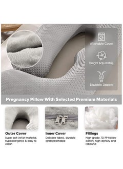 Arabest Pregnancy Pillow, U-Shaped Full Body Maternity Support Pillow, Breastfeeding Pillow with Washable Velvet Cover for Support Pregnant Women Back, Hips, Legs  - Image 3