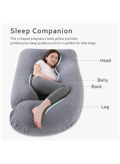 Arabest Pregnancy Pillow, U-Shaped Full Body Maternity Support Pillow, Breastfeeding Pillow with Washable Velvet Cover for Support Pregnant Women Back, Hips, Legs  - Image 4