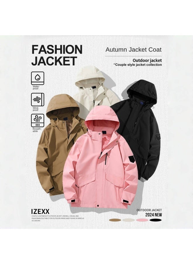 Izexx Tide Brand Mountain Three-proof Charge Jacket Outdoor Travel Large Pocket Windproof Velcro Couple Charge Jacket - Image 3