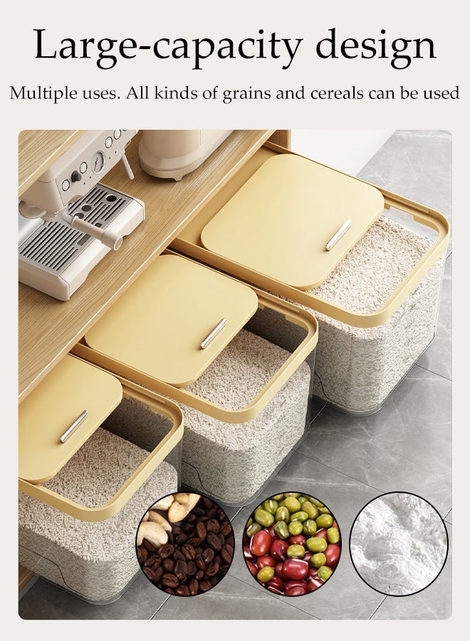 DUNISO Rice Dispenser with Lid, Airtight Foods Container, Transparent Rice Sealed Bucket, BPA Free Kitchen Rice Storage Container with Measuring Cup, Kitchen Organizers for Storage Flour, Pet Foods, Grains (5kg） - Image 5