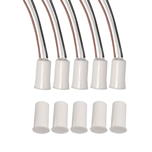 Lagogia Magnetic Reed Switch RC-33 NC/NO Recessed Wired Door Window Alarm, Magneti Door Switch, Contact Sensor, for Home Security and Burglar Alarm Systems, Sets of 5, White - Image 1