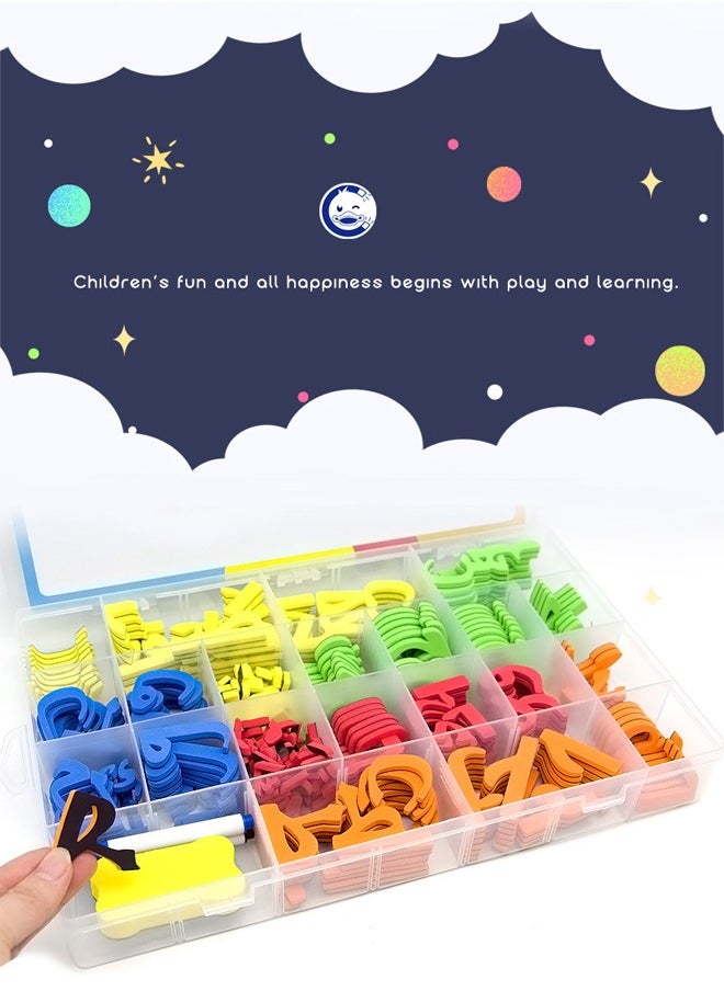 NIBEMINENT Arabic Classroom Magnetic Alphabets Kit 374 Pcs with Double - Side Magnet White Board - Foam Alphabet Letters for Preschool Kids Toddler Spelling and Learning  - Image 4