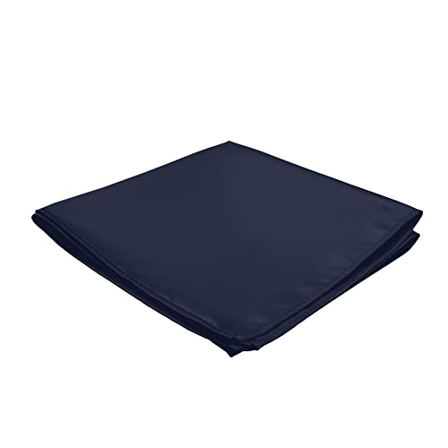 Jacob Alexander Men's Pocket Square Solid Color Handkerchief - Navy - Image 3