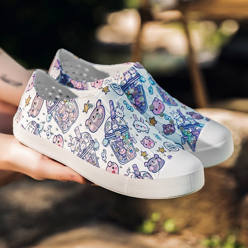 Summer Hole Shoes Color Men'S And Women'S Casual Sandals Lovers Baotou Wading Breathable Hollow Shoes - Image 3