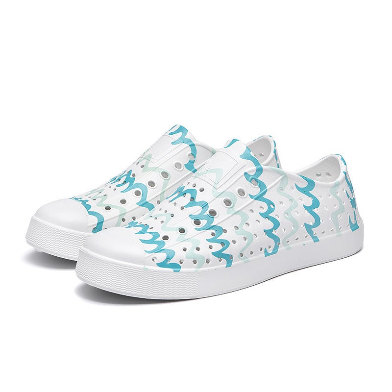 Summer Hole Shoes Color Men'S And Women'S Casual Sandals Lovers Baotou Wading Breathable Hollow Shoes - Image 1