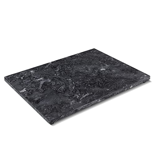 Flexzion Round Marble Cheese Board - 12 Inch Gray Serving Board for Charcuterie, Cheese, Cutting, Pastry, Trivet - Non-Stick and Heat Resistant - Image 1