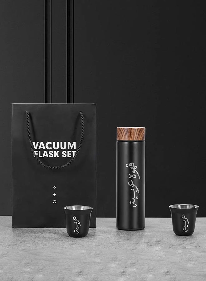 Muslim Arabic coffee cup, 2-cup set gift box, 304 stainless steel double-layer insulated cup set gift  - Image 3