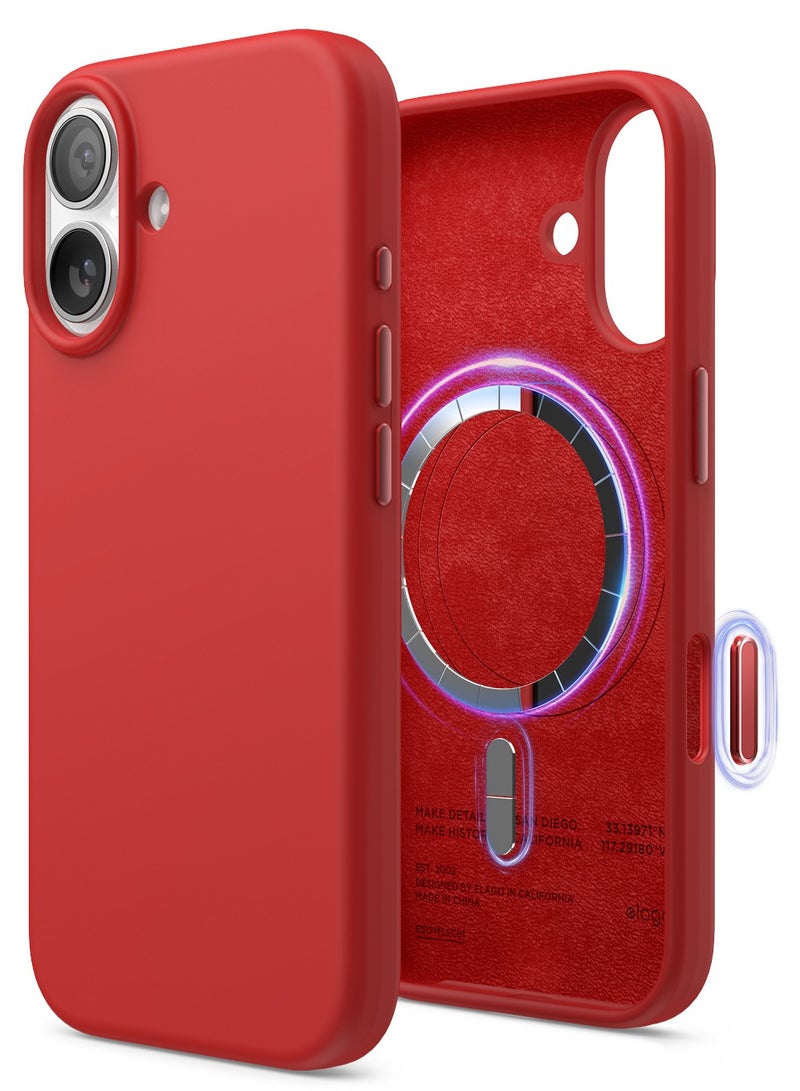 Elago Magnetic Liquid Silicone for iPhone 17 case cover [Camera Control Button Cover] compatible with MagSafe Shockproof - Red - Image 1