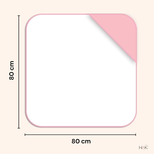 haus & kinder Terry Muslin Hooded Baby Towel | Soft & Absorbent Baby Bath Towel for Newborns & Infants (0–12 Months), 80 X 80 Cm, Red, Gentle On Skin, Quick Dry, Unisex, Butterfly Garden Design - Image 2