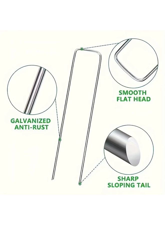 U Shaped Ground Nails 10 Pieces Reusable Camping Tent Stakes Rustproof Garden - Image 5