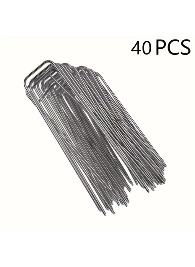 U Shaped Ground Nails 10 Pieces Reusable Camping Tent Stakes Rustproof Garden - Image 4