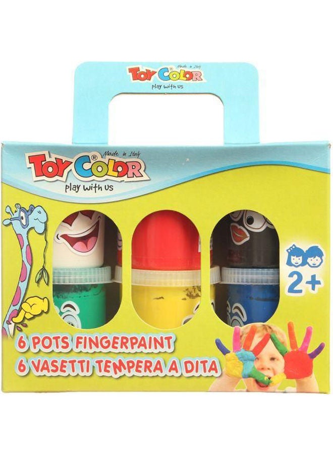 Toy Color Finger Painting Set 6 Pcs Italian Multicolour