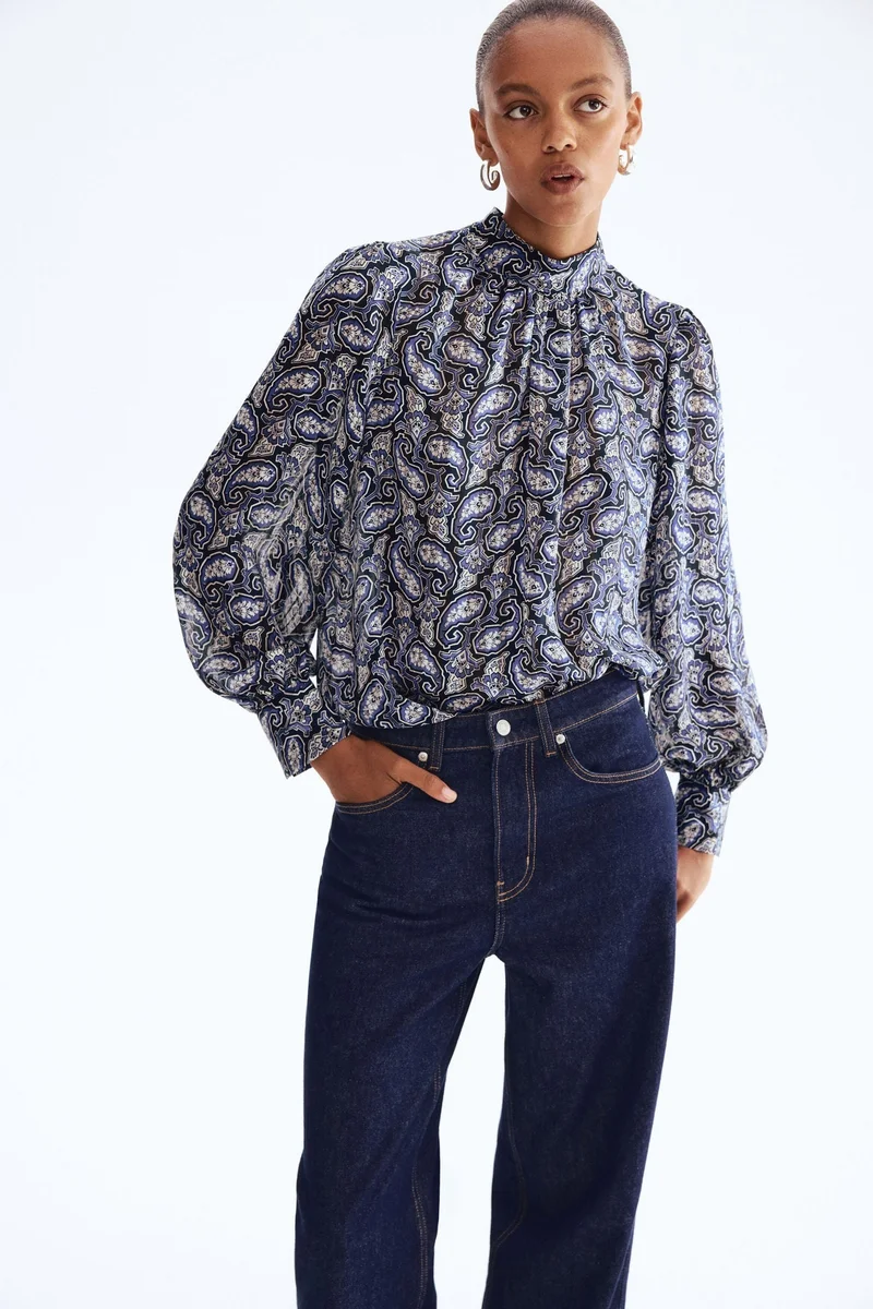 اتش اند ام Stand-collar blouse