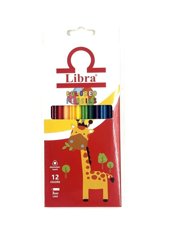 Libra Coloured Pencils – 12-Pack, 0.30mm Fine Lead, Smooth & Easy Colouring  - Image 1