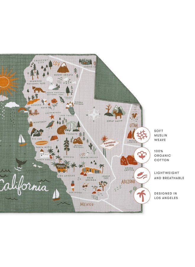 babyletto 100% Organic Cotton Quilt, GOTS-Certified, 3-Layers of Ultra-Soft and Breathable Muslin - Calfornia - Image 2