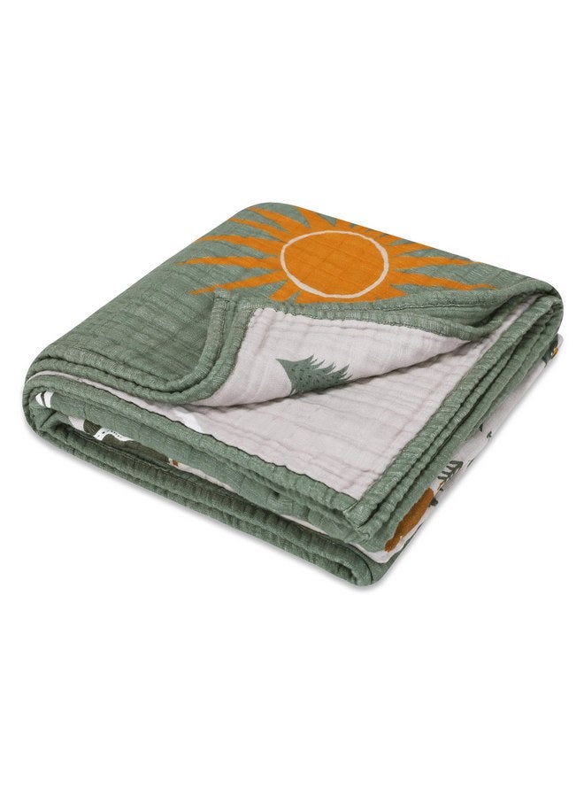 babyletto 100% Organic Cotton Quilt, GOTS-Certified, 3-Layers of Ultra-Soft and Breathable Muslin - Calfornia - Image 3