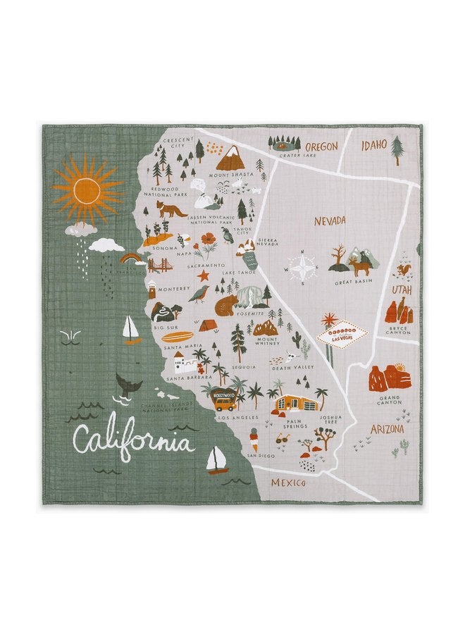 babyletto 100% Organic Cotton Quilt, GOTS-Certified, 3-Layers of Ultra-Soft and Breathable Muslin - Calfornia - Image 5