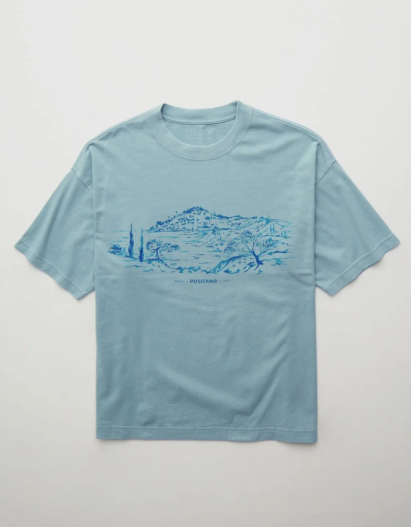 American Eagle  AE Boxy Destination Graphic T-Shirt for Men | Best Price UAE