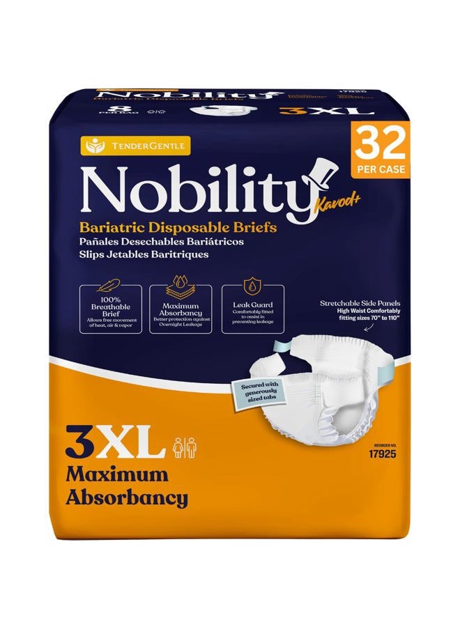 TenderGentle حفاضات للكبار 3XL للنساء والرجال - علبة تحتوي على 32 حفاضة قابلة للتصرف مع أزرار وألواح جانبية مرنة - قابلة للتنفس مع أقصى امتصاص - Image 1