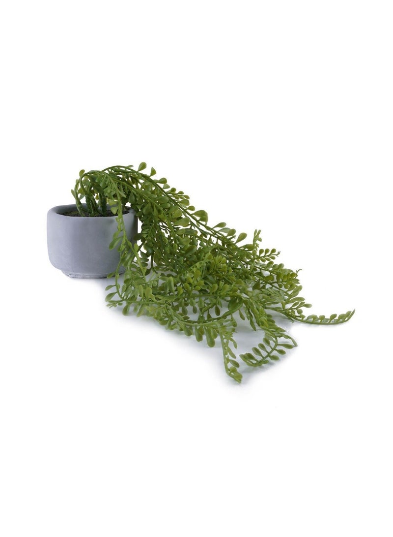 Pan Home Artificial Ivy Leaves In Cement Pot 20.32x46.36x12.07cm - Green - Image 1