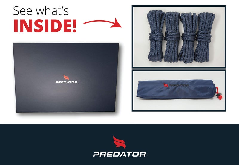 Predator NZ Hi-Performance Dock Lines Bag Set | 3/8" x 15' Double Braided Nylon Dock Line with 12 Inch Eyelet | Ropes for Boats (Navy Blue) - Image 2