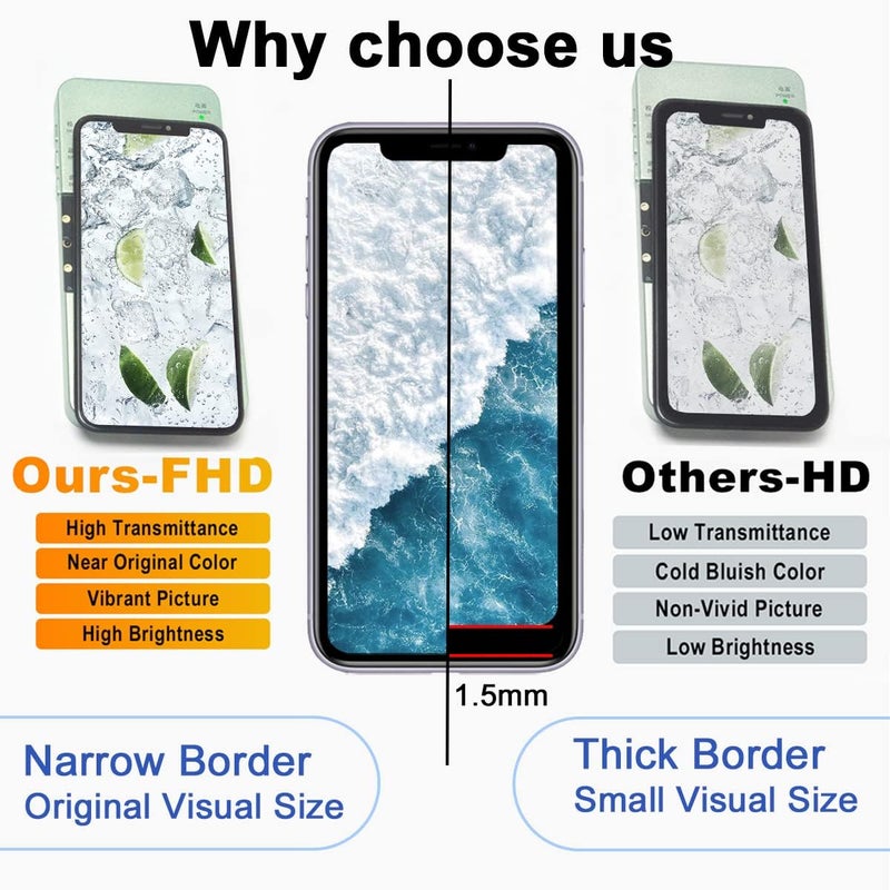 EFAITHFIX Store for iPhone XR LCD Screen Replacement 6.1 Inch Frame Assembly Display and 3D Touch Screen Digitizer with Repair Tools Kit for A1984/A2105/A2106/A2108 with Waterproof Adhesive Tempered Glass - Image 2
