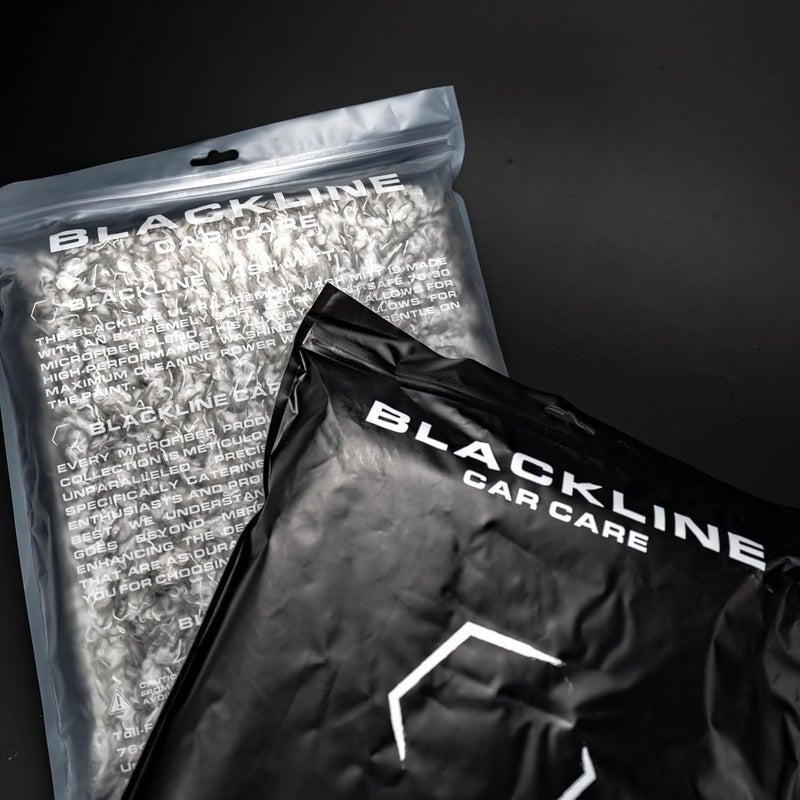 Blackline Microfiber Automotive Wash Mitt Premium Scratch Free Wash Mitt for Car CleaningCar Detailing Accessory Works with Bucket Car Shampoo or Foam Cannon 7030 Microfiber Blend 9x11 - Image 3