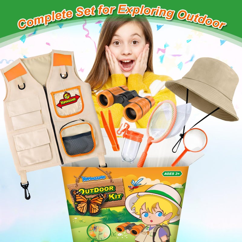 YOPINSAND Kids Explorer Kit & Bug Catcher Kit, Kids Camping Gear for Kids, Outdoor Exploration Set with Vest & Hat, Ideal Outdoor Camping Adventure Toys for Ages 3 4 5 6 7 8 Boys Girls - Image 3
