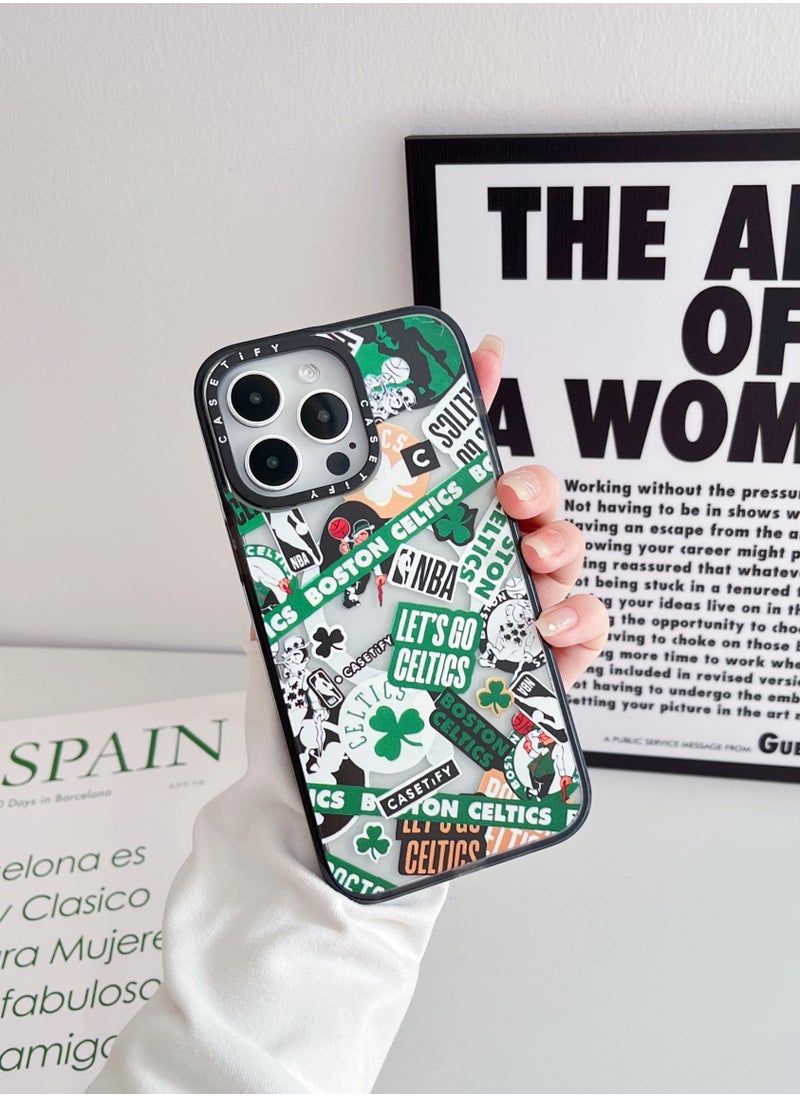 Apple iPhone 14 Pro Case,Celtics Magnetic Adsorption Phone Case - Semi transparent