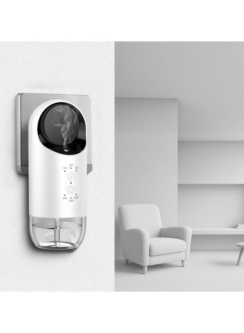 porodo Lifestyle Wall Plug-In Essential Oil Diffuser 120mL / Waterless Diffusion / Adjustable Mist Timer / Air Diffuser / Refill Indicator Light - White  - Image 2
