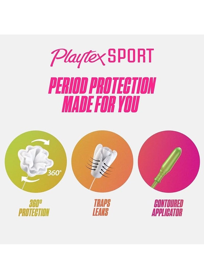 playtex Sport Tampons Regular Unscented 18 Pieces Pack - Image 3